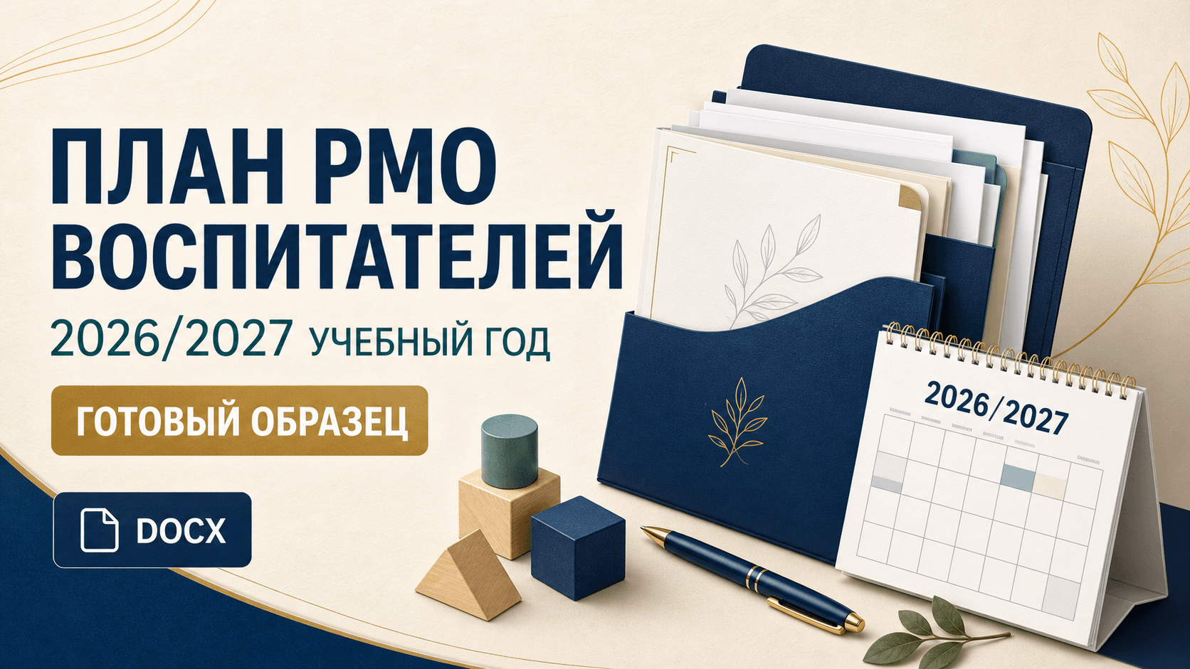 Готовый редактируемый план: 5 заседаний РМО, календарь мероприятий, наставничество, работа с родителями и оценка результатов.