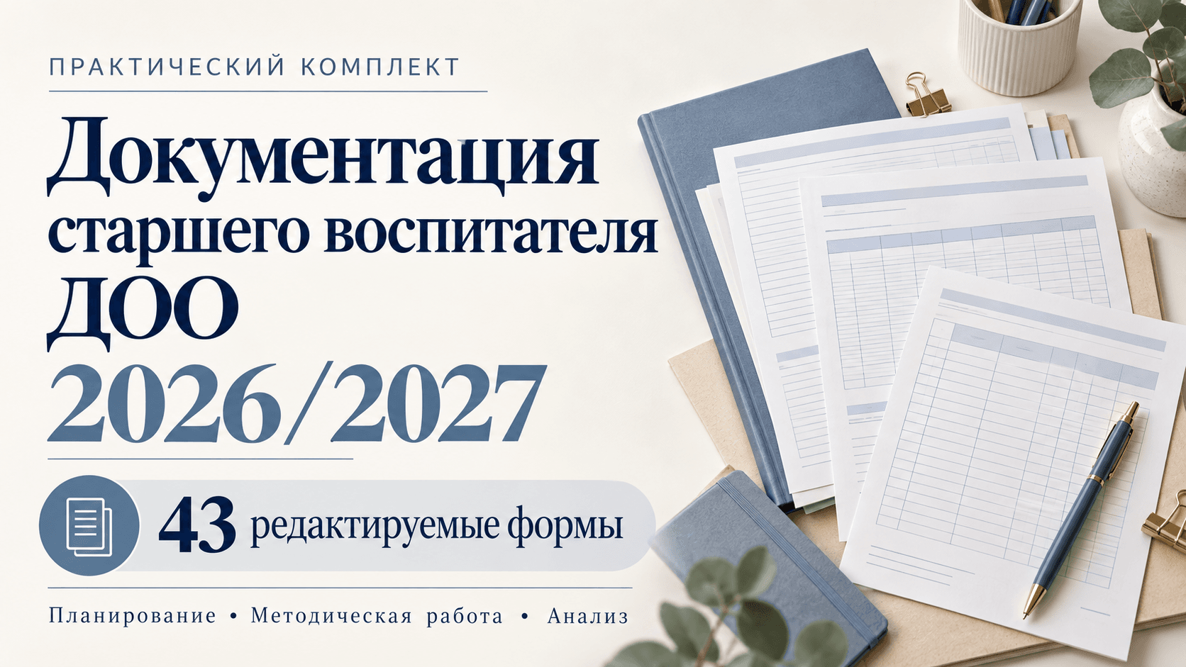 Практический комплект для планирования, методической работы, подготовки педсоветов и анализа результатов. Редактируемые документы DOCX с инструкциями и примерами.